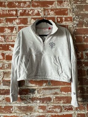 Wilson Gray Quarter-Zip Tennis Pullover